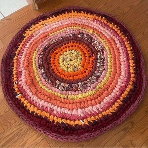 Colorful crocheted Round Rug